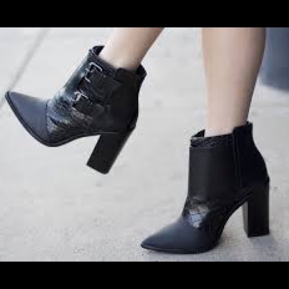 Tibi Shoes - Tibi Black Leather Booties 8